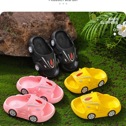 Kids Luminous Slippers Summer Indoor Cartoon Car Girls Shoes Soft Anti-slip Boy Beach Shoes Fashion Outdoor Children LED Slipper