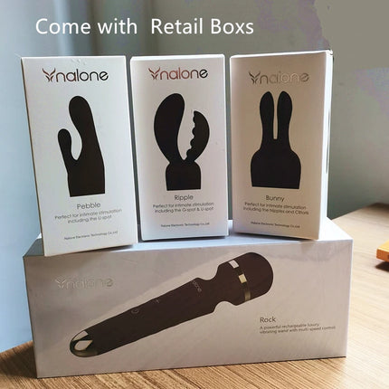 Nalone Powerful Vibrator Optional 3 Nozzles USB Recharge Magic Wand AV Vibrator Massager Vibration Dildo Adult 18+ Women Sex Toy