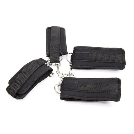 Restraint Set BDSM Bondage Handcuffs & Ankle Cuffs Slave On The Bed Open Leg Flirt Sex Toys For Women Couples Erotic No Vibrator