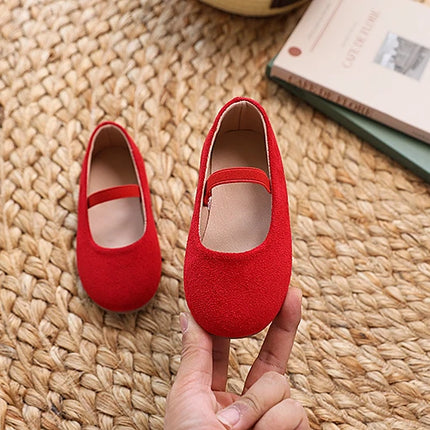 New Girl Dresses Casual Shoes Simple Fashion Children Leather Shoes Solid Color Spring Autumn Kids Princess Ballet Flat Shoes