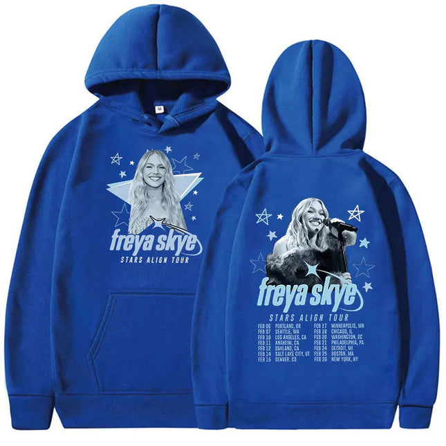 Singer Freya Skye Stars Align Tour 2026 Print Hoodie Men Women Long Sleeve Fashion Oversized Sweatshirt Aesthetic Pullover Hoody