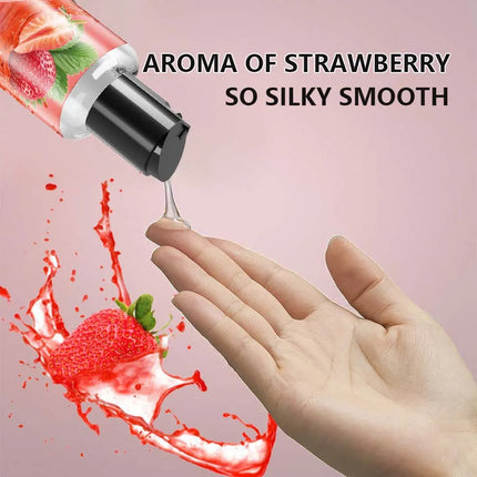 Water-Based Strawberry Flavored Lubricant, Personal Lube for Men, Women and Couples, Made Without Added Sugar, 200ml