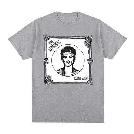 2026 New Album Song THE ROMANTIC TEE Bruno Mars High Quality Fashion Tee-shirt Fashion Round Neck Clothes Camisetas