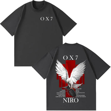Men Women Unisex Niro OX7 Album T-shirt Cotton Hip Hop Pop Music Vintage Casual Streetwear Fashion Tshirt