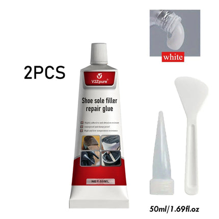 3PCS Shoe Repair Glue Kit White Black Sole Waterproof Quick Drying Filling Repair Glue Wear-resistant Sealant Crack Repair Agent