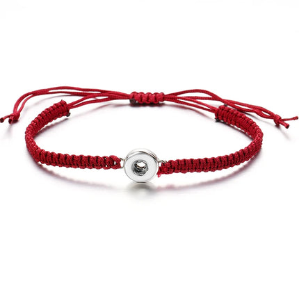 Fashion Colorful manual Rope snap bracelets 15cm adjustable kids fit 12mm snap buttons wholesale key chainSE0145