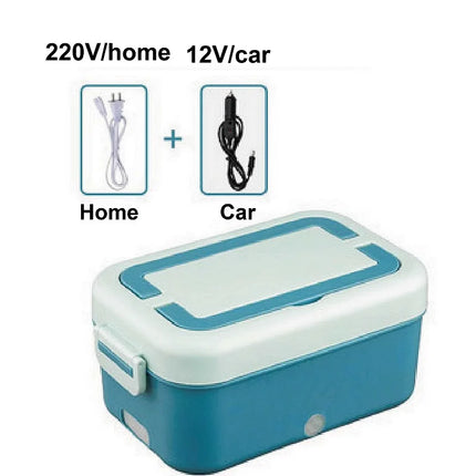 12V/220V Electric Heated Lunch Box No Water Added Car Food Heater Portable Camping Insulated Lunch Box Work Lunch Box 1000ml