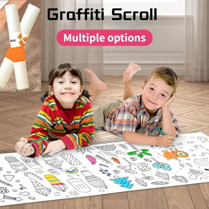 Children's Drawing Roll Scroll DIY Coloring Paper Roll Color Filling Graffiti Paper-cut for Kids Painting Educational Kids Toys