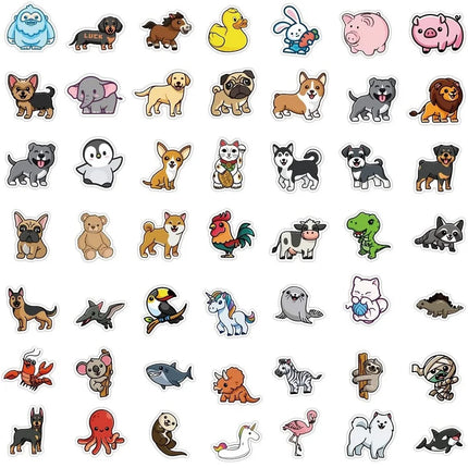 50/100pcs Lovely Cartoon Animal Stickers Fridge Stationary Scrapbook Viny Decal Graffiti Sticker for Kids Teens Toy Gift