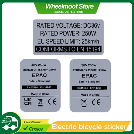 EBIKE Sticker, 36V 48V 250W Electric Bike Lable, Compataible for Bafang Tongsheng and other Brand 500W-1500W Conversion Kit