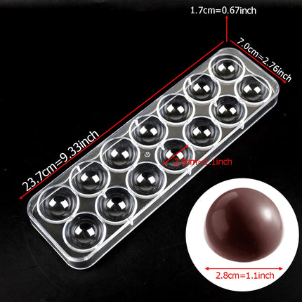 3D Polycarbonate Chocolate Molds Sphere Diamond Chocolate Bombs Bonbons Candy Bar Professional Confectionery Baking Pastry Tools