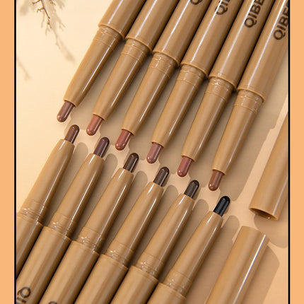 Double Head Black Lip Liner&Brush Pen Mist Matte Velvet Contour Tint Lipstick Pencil Long Lasting Nude Brown Natural Lip Makeup