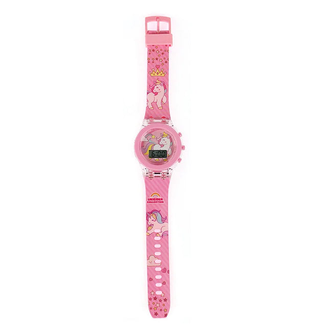 Anime Flash Light Hello Kitty Kids Watches For Girls Cartoon Spiderman Children Watch Boys Student Digital Clock Toys Gifts