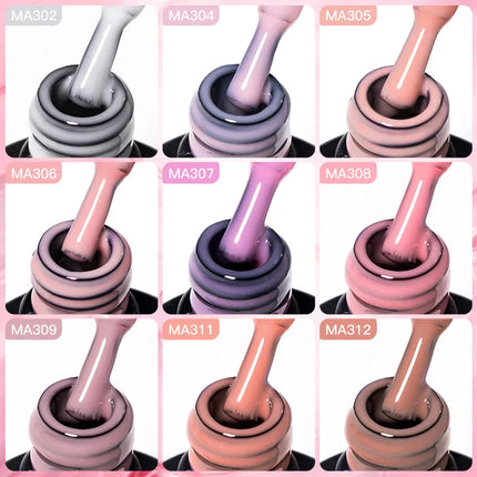 7ml Nude Rubber Base Gel Nail Polish 2 In 1 Semi Permanent Colorful Nail Art UV LED Gel For Nails Manicure Soak Off Varnishes