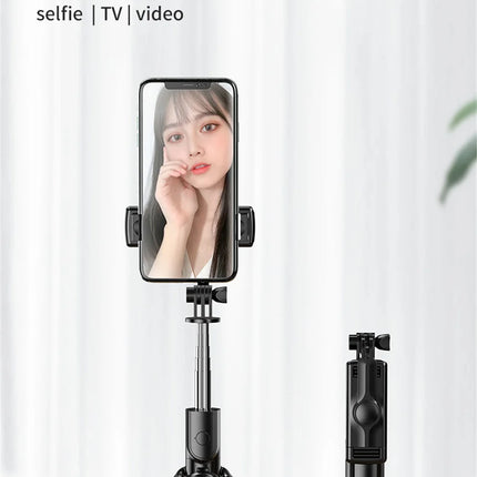 Roreta Selfie holder Tripod with Wireless Bluetooth Remote, Portables Foldable Stand for Vlog Shooting for iPhone Smartphone
