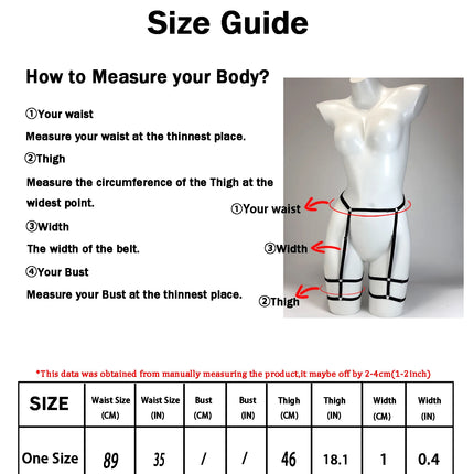 Women Elastic Thigh Garter Belt Leg Strap Punk Exotic Clothing Suspender Gothic Body Harness Daily Wear or  Holiday Accessories