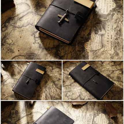 Moterm Hot Sale 100% Genuine Leather Notebook Handmade Vintage Cowhide Diary Journal Sketchbook Planner TN Travel Notebook Cover