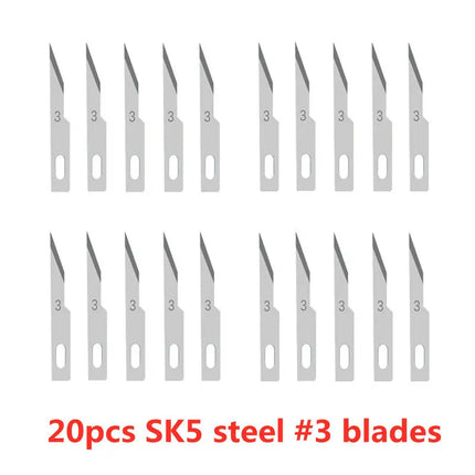 20pcs Wood Carving Blades Cutter Knifes Craft Carve Tool Sculpture Utility Engrave Metal Woodcarve PCB Repair DIY Blade