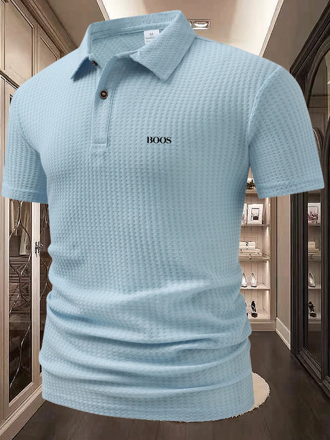 Polo de manga corta masculino, estilo urbano, ligero, solapa, blusa deportiva de verano - camiseta