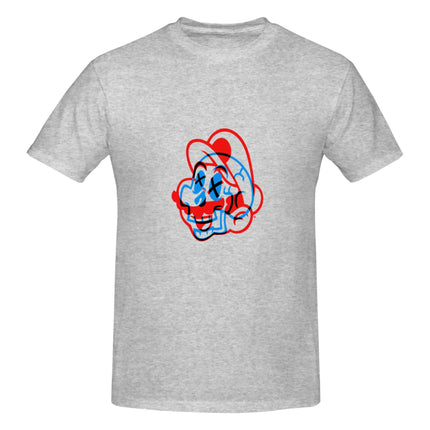 Funny Skull Mario  Men's Printed T-Shirt Unisex T shirtTshirt