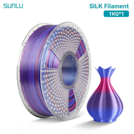 SUNLU 1KG SILK /Dual / Triple Color/Rainbow 3D Printer Filament 1.75mm 1000g Spool (2.2lbs) Neatly Filament Fit Most FDM Printer