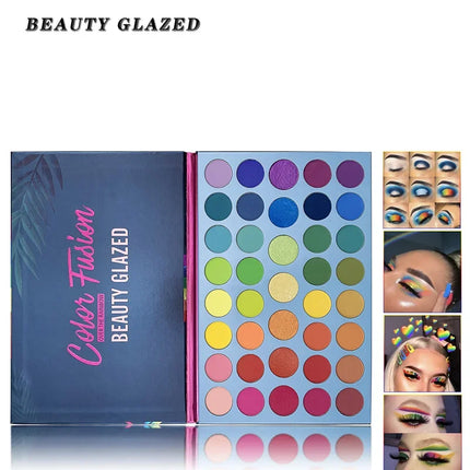 BEAUTY GLAZED 39 Color Rainbow Eyeshadow Palette Long lasting Neon Glitter Eye Shadow Pallete Eye Makeup Cosmetics