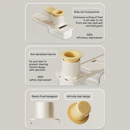 3-in-1 Multifunctional Ginger Garlic Grinder Home Kitchen Slicer All Grinder Potato Shred Cutter Utensil For Kitchen 2025 New