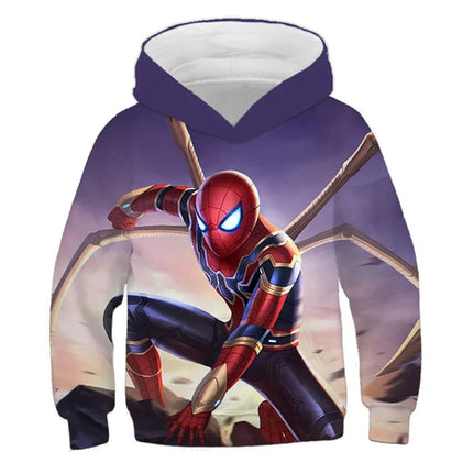 Girls Spring Marvel Hoodie Spider-Man Inspired Avengers 3D Print Baby Boy Clothes Casual Sportswear Hooded