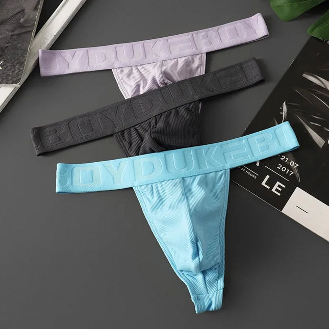 Men's Sexy Thongs and G-Strings, Low Waist Pouch Jockstrap, Enhance T-Back, High Elastic Bikini Slip, Skinny Underpants