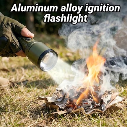 Flashlight Lighter & Power Bank Combo,Rechargeable,Zoomable Super Bright Beam,5 Modes Flashlight for Outdoor Camping Emergency