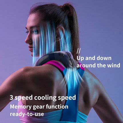 Portable Neck Fans Rechargeable 5200mAh 3-Speed Air Speed Cooling Fan Mute LED Digital Display Hands-Free Fan For Outdoor 2026