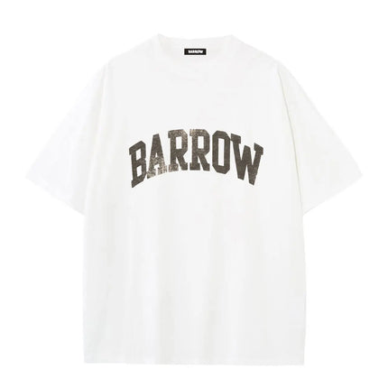 2026 Summer 100% Cotton T-Shirt for Men and Women with Round Neck Casual High-Quality Clothing Lettered Design barrow Printed