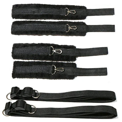 Bed Restraint Set Couple Sex Toys Bondage Handcuff Kit Adult Game Tool 18+ Erotic Tie Downs Arm Ankle Eyeblinder Flirting Sextoy