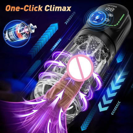 Automatic Male Masturbator APP Controlled 7 Modes Vibrating Pocket Pussy Realistic 3D Texture Tight Stroker Blowjob Pro Sex Toy
