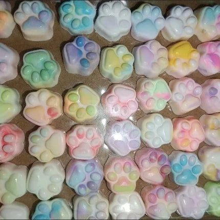 50/100pcs Mini Cat's Paw squishy toy Silicone cute soft Colorful Cat Paw Mochi stress relief squishy fidget toy
