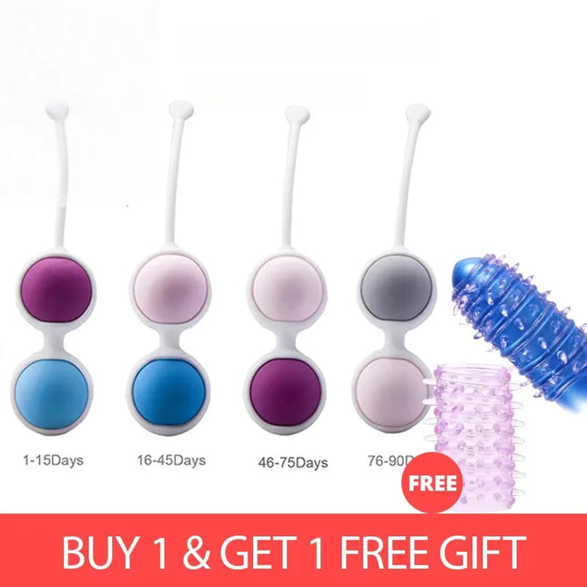 4PCS Medicine Geisha Ball Smart Silicone Kegel Balls Ben Wa Ball kegel simulator Vagina Tighten Exercise sex toys for womans