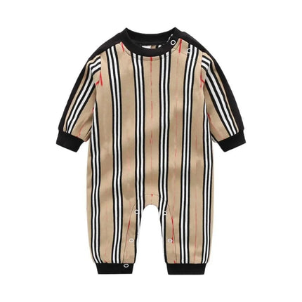 Baby Boy Spring Autumn Outerwear Pure Cotton Romper Stylish Newborn Infant Men's Women's Baby Long Sleeve Crawler Korean Version