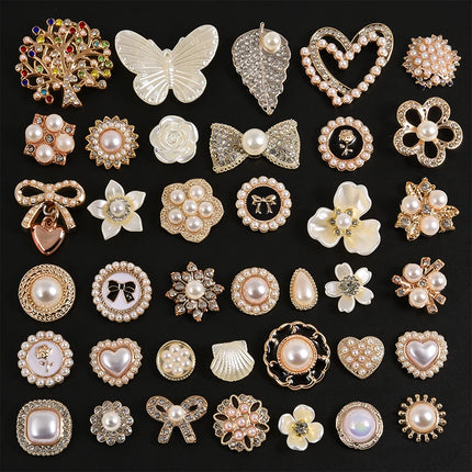 10/20/30/50pcs Random Mix ABS Pearl Charm For Jewelry Making Supplies Heart Flower Round Enamel Junk Cases Charms DIY Phone Case