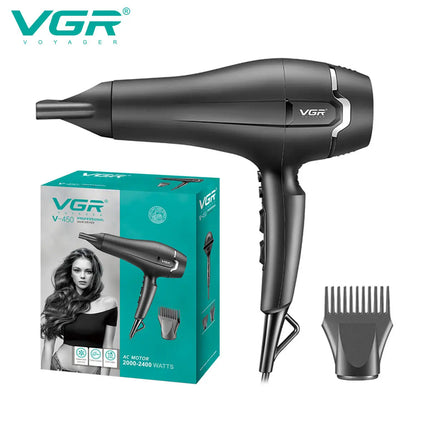 VGR V-450 hair salon household hair dryer with high power and multi gear control for cold and hot air distribution nozzle hair d
