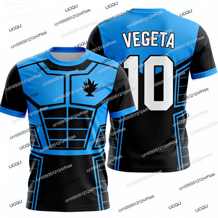 2026 Summer Dragon Ball Z Vegeta Football Jersey T-Shirt Kids Football Special Jersey Kit Adult Men/Women Anime Short Sleeve Y2k