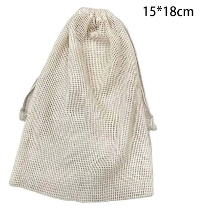 Reusable Cotton Mesh Bag Large Eco-friendly Mesh Shopping Bag Fruit and Vegetable Storage Light Weight Bundle Pocket Kitchen