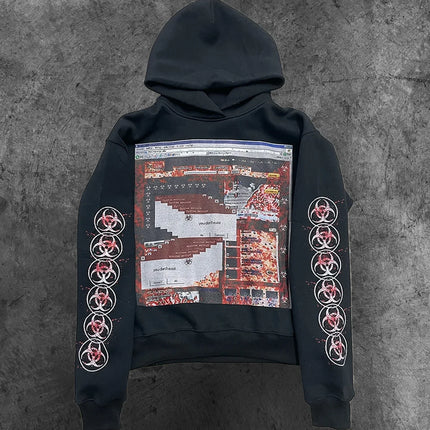 Luni Wild Nights Live Print Loose Zipper Hoodie Women Street Y2k New Hip Hop Punk Rock Sweatshirt Best Sell Unisex Casual Hoodie