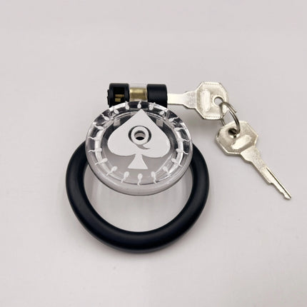 New Clear Spade-Q Chastity Cage Flat CB Penis Lock SM To Prevent Escape Devices Abstinence Cock Ring Sex Toys for Man Gays18+