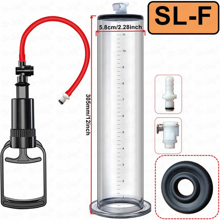 Acrylic Penis Pump Male Manual Penis Extension Enlargement Exerciser Prostate Masturbator Massager Adult Erotic Products For Man