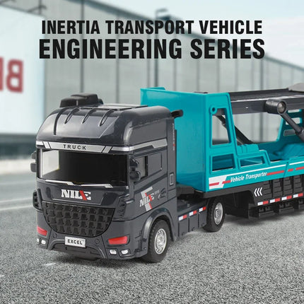Container Truck Model Diecast Inertial Container Toy Truck Boy Fence Truck Sanitation Truck Semi Trailer Transportation Truck