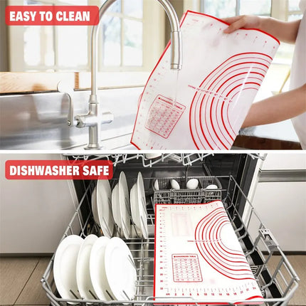 Silicone Baking Mat, Non-slip Pastry Mat for Rolling Out Dough, Making Pie Crust and Fondant, with Measuring Function