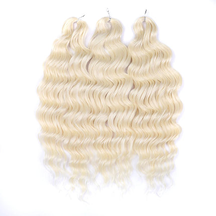 FASHION IDOL 24" 3pcs Deep Wave Curl Hair Synthetic Water Wave Braiding Hair Extensions Ombre Rainbow color Twist Crochet Hair