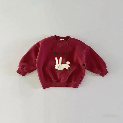 Fashion Simple Tops Long-sleeeved Hoodie Outer Wear Kids New Lovely Clothing Printed Round Neck Pullovers Child Boys Sweatshirts