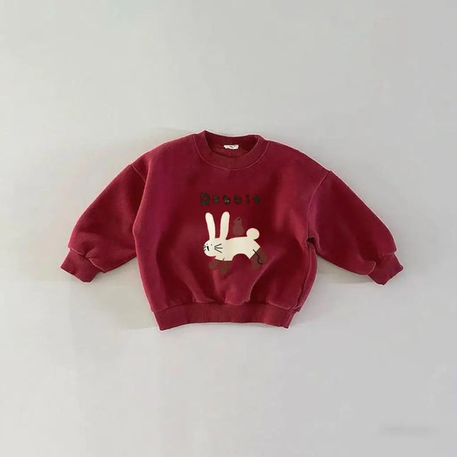 Fashion Simple Tops Long-sleeeved Hoodie Outer Wear Kids New Lovely Clothing Printed Round Neck Pullovers Child Boys Sweatshirts