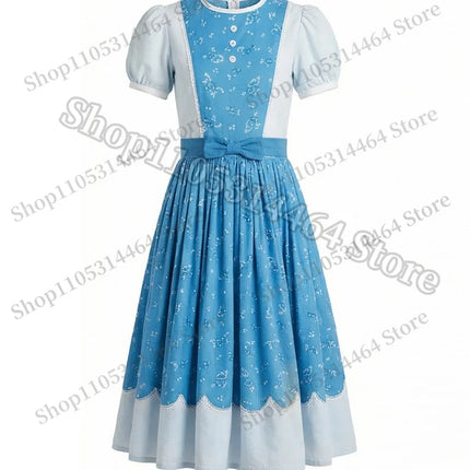 2026 Fantasia Holly Wheeler Cosplay Girls Blue Dress Brown Cloak Suits Monster Things Season 5 Roleplaying Carnival Outfits